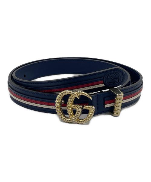GUCCI（グッチ）GUCCI (グッチ) ベルト ネイビーの古着・服飾アイテム