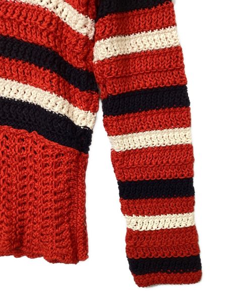 GUCCI（グッチ）GUCCI (グッチ) ボーダーコットンニット レッド サイズ:Sの古着・服飾アイテム