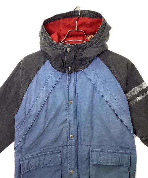 MOMOTARO JEANS（桃太郎ジーンズ）MOMOTARO JEANS (桃太郎ジーンズ) フーデッドジャケット ブルー×グレー サイズ:Mの古着・服飾アイテム