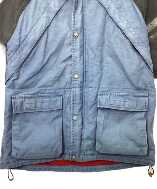 MOMOTARO JEANS（桃太郎ジーンズ）MOMOTARO JEANS (桃太郎ジーンズ) フーデッドジャケット ブルー×グレー サイズ:Mの古着・服飾アイテム