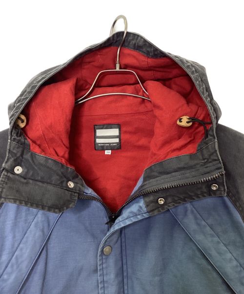 MOMOTARO JEANS（桃太郎ジーンズ）MOMOTARO JEANS (桃太郎ジーンズ) フーデッドジャケット ブルー×グレー サイズ:Mの古着・服飾アイテム