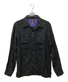 Needles（ニードルズ）の古着「Classic Shirt Rayon Abstract Jq」｜ブラック×グリーン