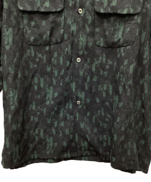 Needles（ニードルズ）Needles (ニードルズ) Classic Shirt Rayon Abstract Jq ブラック×グリーン サイズ:Lの古着・服飾アイテム