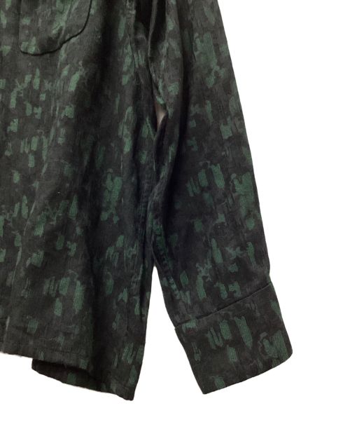 Needles（ニードルズ）Needles (ニードルズ) Classic Shirt Rayon Abstract Jq ブラック×グリーン サイズ:Lの古着・服飾アイテム