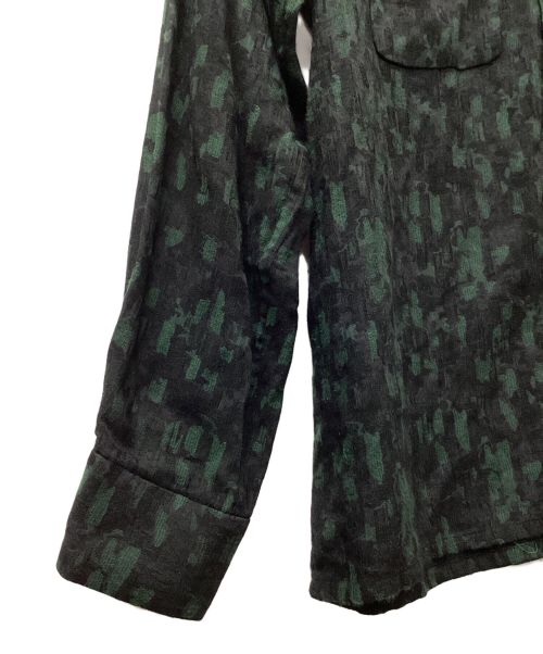 Needles（ニードルズ）Needles (ニードルズ) Classic Shirt Rayon Abstract Jq ブラック×グリーン サイズ:Lの古着・服飾アイテム