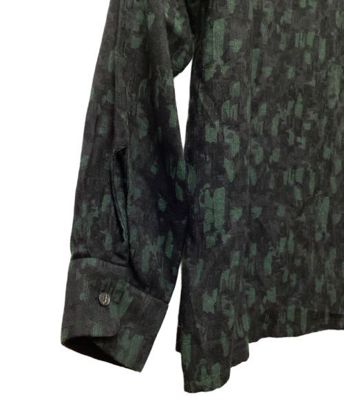 Needles（ニードルズ）Needles (ニードルズ) Classic Shirt Rayon Abstract Jq ブラック×グリーン サイズ:Lの古着・服飾アイテム