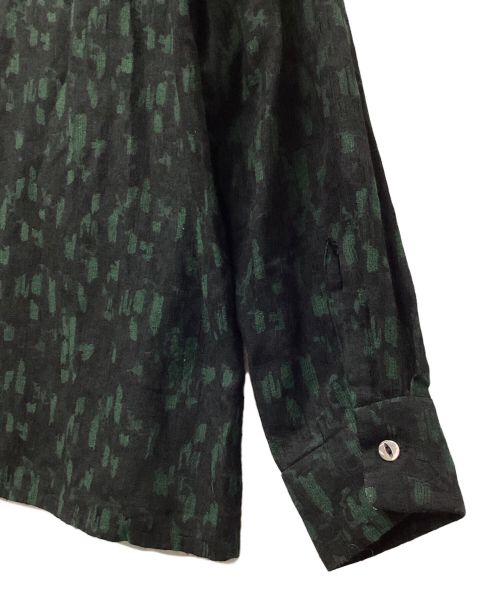 Needles（ニードルズ）Needles (ニードルズ) Classic Shirt Rayon Abstract Jq ブラック×グリーン サイズ:Lの古着・服飾アイテム