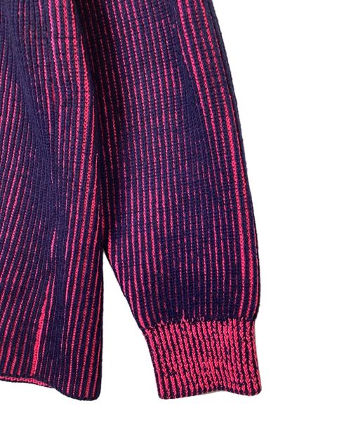 FUMITO GANRYU（フミトガンリュウ）FUMITO GANRYU (フミトガンリュウ) ハイネックニット ネイビー×ピンク サイズ:3の古着・服飾アイテム