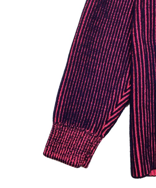 FUMITO GANRYU（フミトガンリュウ）FUMITO GANRYU (フミトガンリュウ) ハイネックニット ネイビー×ピンク サイズ:3の古着・服飾アイテム