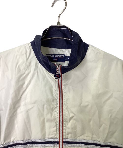 POLO SPORT（ポロスポーツ）POLO SPORT (ポロスポーツ) ナイロンジャケット ホワイト×ネイビー サイズ:Mの古着・服飾アイテム