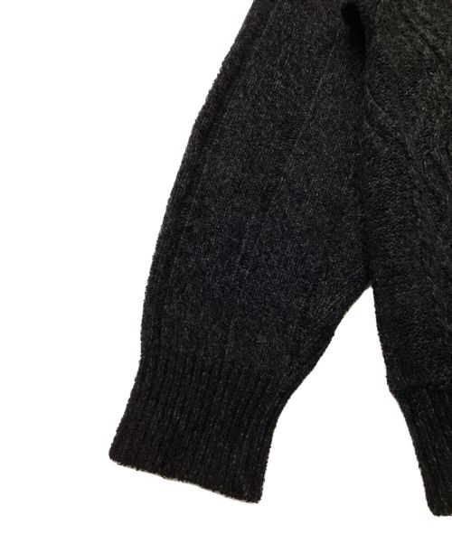 Yves Saint Laurent（イヴサンローラン）Yves Saint Laurent (イヴサンローラン) ケーブルニットカーディガン ブラック サイズ:Lの古着・服飾アイテム