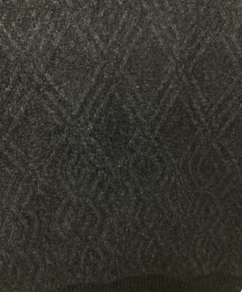 Yves Saint Laurent（イヴサンローラン）Yves Saint Laurent (イヴサンローラン) ケーブルニットカーディガン ブラック サイズ:Lの古着・服飾アイテム