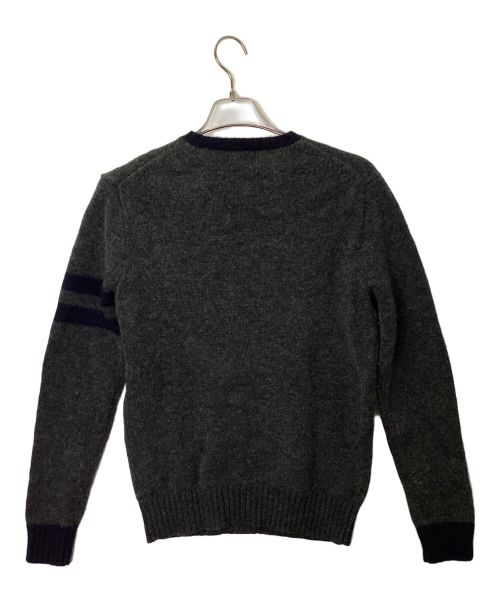 POLO RALPH LAUREN（ポロ・ラルフローレン）POLO RALPH LAUREN (ポロ・ラルフローレン) クルーネックニット グレー×ブラック サイズ:Sの古着・服飾アイテム