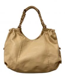 Salvatore Ferragamo（サルヴァトーレ フェラガモ）の古着「ヴァラリボン ハンドバッグ」｜ベージュ