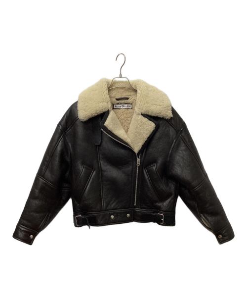 Acne studios（アクネ ストゥディオス）Acne studios (アクネ ストゥディオス) レザーシアリングジャケット ブラック サイズ:32の古着・服飾アイテム