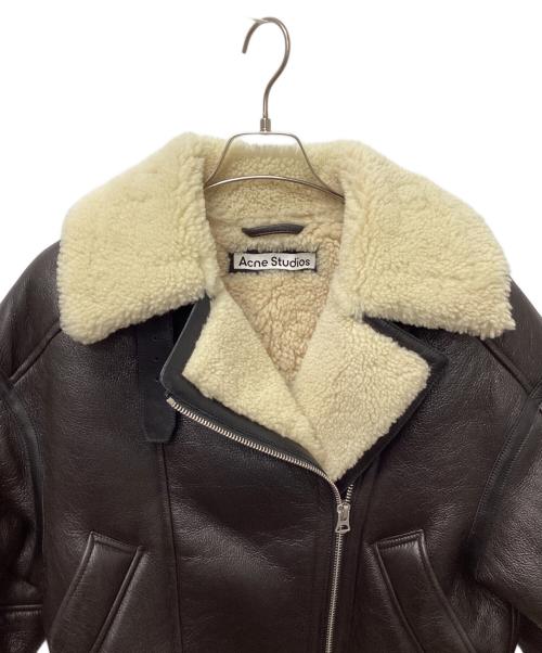 Acne studios（アクネ ストゥディオス）Acne studios (アクネ ストゥディオス) レザーシアリングジャケット ブラック サイズ:32の古着・服飾アイテム