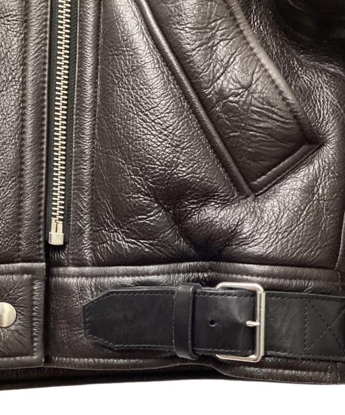 Acne studios（アクネ ストゥディオス）Acne studios (アクネ ストゥディオス) レザーシアリングジャケット ブラック サイズ:32の古着・服飾アイテム