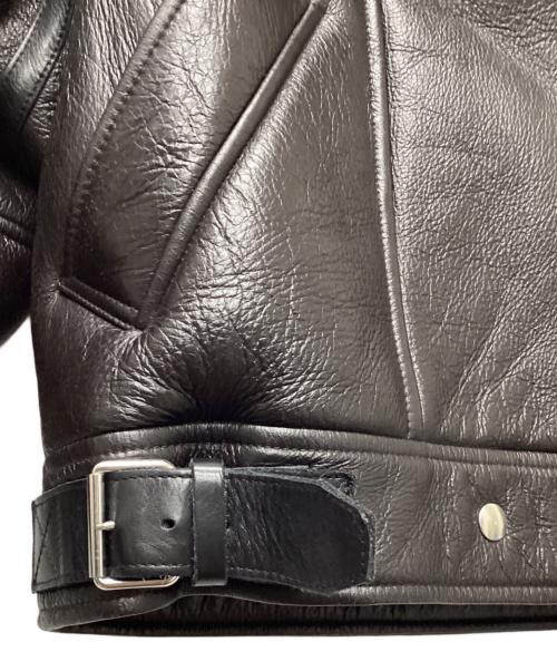 Acne studios（アクネ ストゥディオス）Acne studios (アクネ ストゥディオス) レザーシアリングジャケット ブラック サイズ:32の古着・服飾アイテム