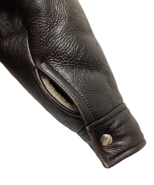 Acne studios（アクネ ストゥディオス）Acne studios (アクネ ストゥディオス) レザーシアリングジャケット ブラック サイズ:32の古着・服飾アイテム