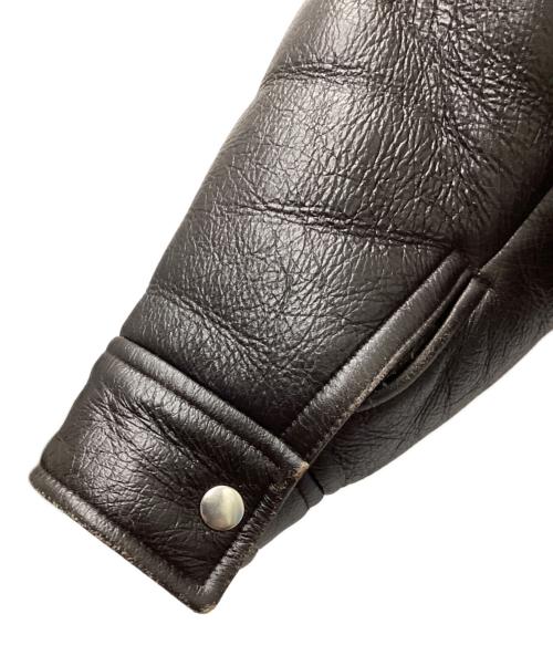 Acne studios（アクネ ストゥディオス）Acne studios (アクネ ストゥディオス) レザーシアリングジャケット ブラック サイズ:32の古着・服飾アイテム