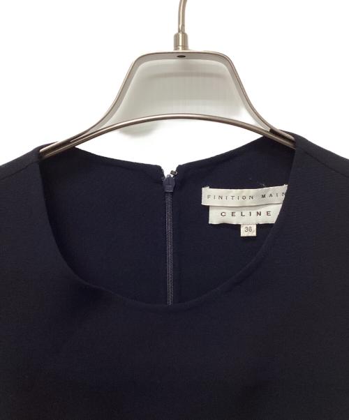 CELINE（セリーヌ）CELINE (セリーヌ) ノースリーブワンピース ネイビー サイズ:36の古着・服飾アイテム