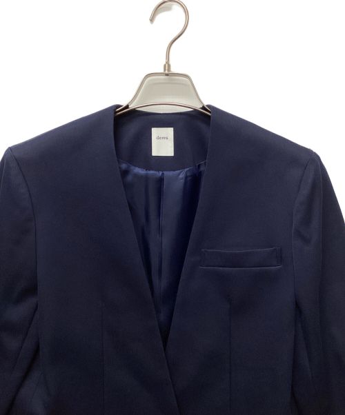 deres（デレス）deres (デレス) ノーカラージャケット ネイビー サイズ:FREEの古着・服飾アイテム