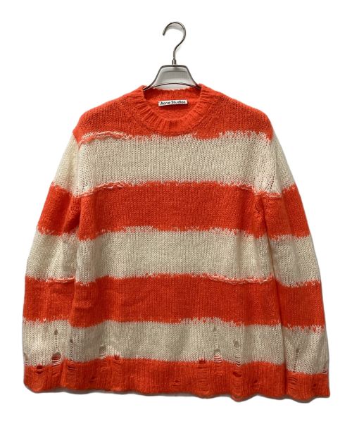 Acne studios（アクネ ストゥディオズ）Acne studios (アクネ ストゥディオス) ニット オレンジ×ホワイト サイズ:XXSの古着・服飾アイテム