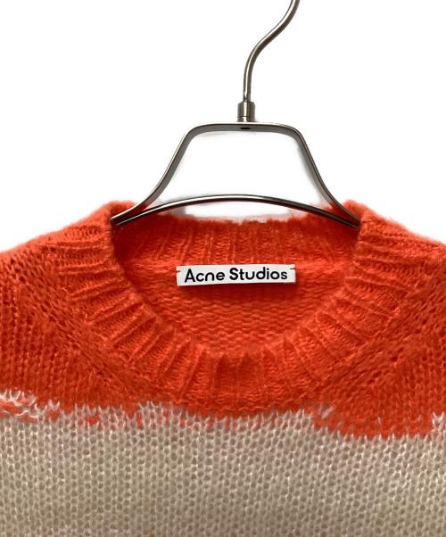 Acne studios（アクネ ストゥディオズ）Acne studios (アクネ ストゥディオス) ニット オレンジ×ホワイト サイズ:XXSの古着・服飾アイテム
