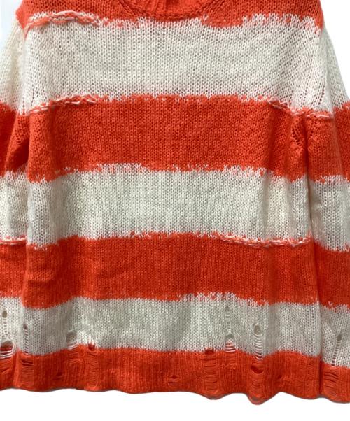 Acne studios（アクネ ストゥディオズ）Acne studios (アクネ ストゥディオス) ニット オレンジ×ホワイト サイズ:XXSの古着・服飾アイテム