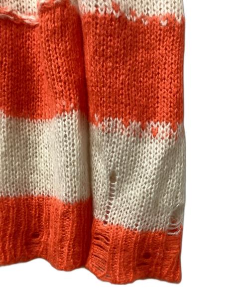 Acne studios（アクネ ストゥディオズ）Acne studios (アクネ ストゥディオス) ニット オレンジ×ホワイト サイズ:XXSの古着・服飾アイテム