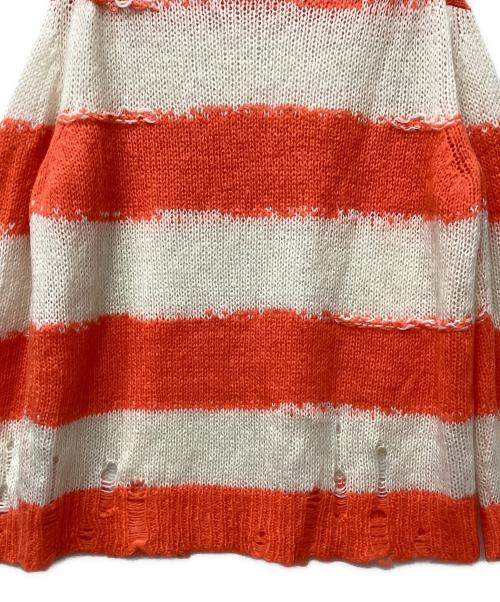 Acne studios（アクネ ストゥディオズ）Acne studios (アクネ ストゥディオス) ニット オレンジ×ホワイト サイズ:XXSの古着・服飾アイテム
