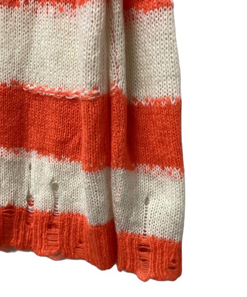 Acne studios（アクネ ストゥディオズ）Acne studios (アクネ ストゥディオス) ニット オレンジ×ホワイト サイズ:XXSの古着・服飾アイテム