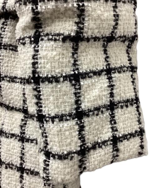 HER LIP TO（ハーリップトゥ）HER LIP TO (ハーリップトゥ) Loop Yarn Belted Down Coat ホワイト×ブラック サイズ:S 未使用品の古着・服飾アイテム