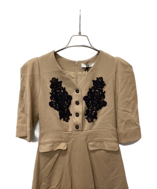 HER LIP TO（ハーリップトゥ）HER LIP TO (ハーリップトゥ) Lace Motif Twill Long Dress ブラウン サイズ:Sの古着・服飾アイテム
