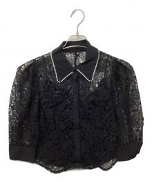 HER LIP TO（ハーリップトゥ）の古着「Gardenia Lace BowTie Blouse」｜ブラック