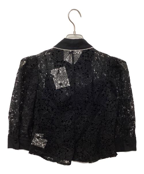 HER LIP TO（ハーリップトゥ）HER LIP TO (ハーリップトゥ) Gardenia Lace BowTie Blouse ブラック サイズ:S 未使用品の古着・服飾アイテム