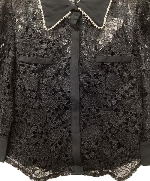 HER LIP TO（ハーリップトゥ）HER LIP TO (ハーリップトゥ) Gardenia Lace BowTie Blouse ブラック サイズ:S 未使用品の古着・服飾アイテム