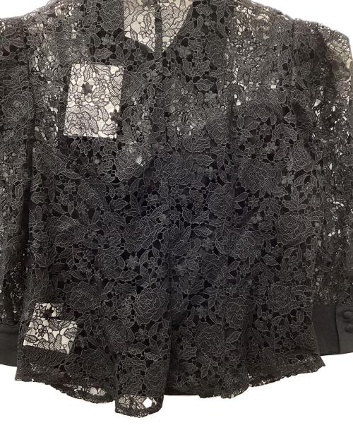 HER LIP TO（ハーリップトゥ）HER LIP TO (ハーリップトゥ) Gardenia Lace BowTie Blouse ブラック サイズ:S 未使用品の古着・服飾アイテム