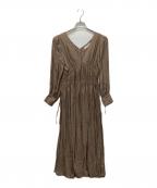 HER LIP TOハーリップトゥ）の古着「Side Bow Vintage Twill Dress」｜ブラウン