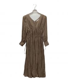 HER LIP TO（ハーリップトゥ）の古着「Side Bow Vintage Twill Dress」｜ブラウン