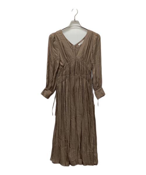 HER LIP TO（ハーリップトゥ）HER LIP TO (ハーリップトゥ) Side Bow Vintage Twill Dress ブラウン サイズ:M 未使用品の古着・服飾アイテム