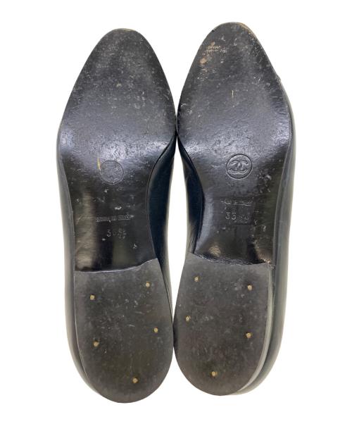 CHANEL（シャネル）CHANEL (シャネル) フラットパンプス ブラック サイズ:36の古着・服飾アイテム