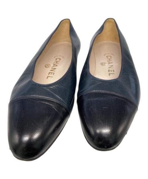 CHANEL（シャネル）CHANEL (シャネル) フラットパンプス ブラック サイズ:36の古着・服飾アイテム