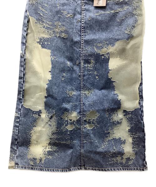 EVISU（エヴィス）EVISU (エビス) カモメ刺繍ファッションフィットバーンアウトデニムスカート インディゴ サイズ:L 未使用品の古着・服飾アイテム