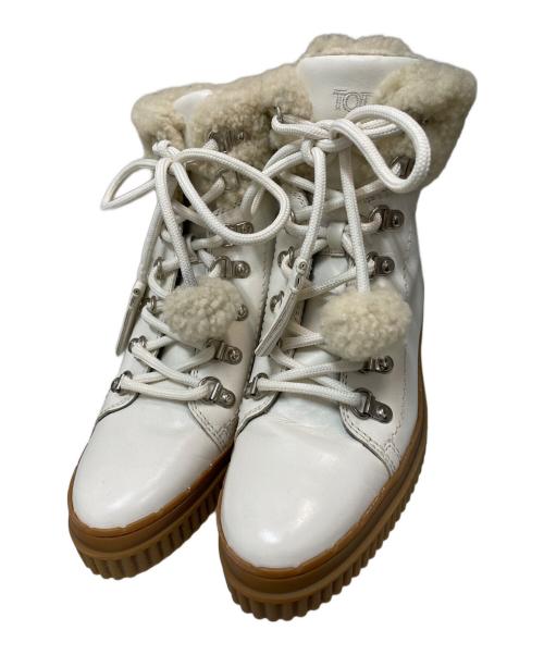 TOD'S（トッズ）TOD'S (トッズ) レースアップブーツ ホワイト サイズ:35 1/2の古着・服飾アイテム