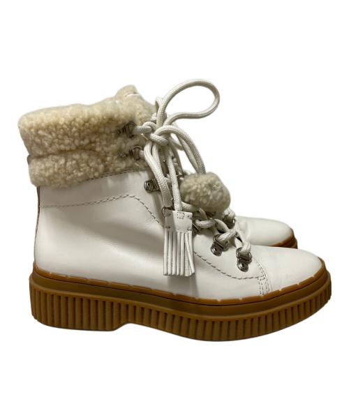 TOD'S（トッズ）TOD'S (トッズ) レースアップブーツ ホワイト サイズ:35 1/2の古着・服飾アイテム