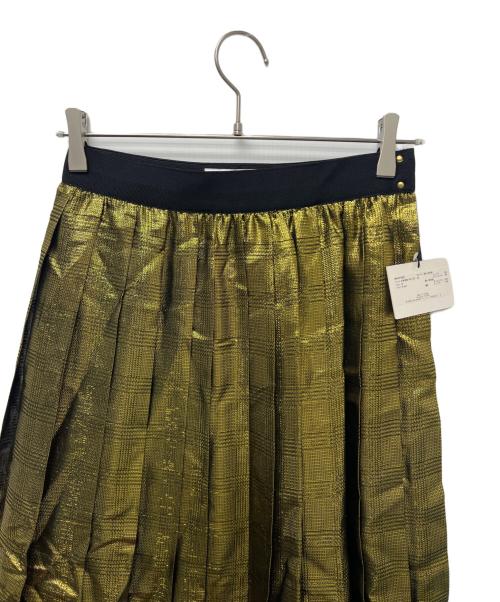 MUVEIL（ミュベール）MUVEIL (ミュベール) ラメチェックスカート ブラック×ゴールド サイズ:38の古着・服飾アイテム