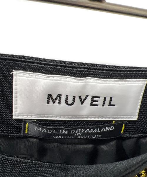 MUVEIL（ミュベール）MUVEIL (ミュベール) ラメチェックスカート ブラック×ゴールド サイズ:38の古着・服飾アイテム