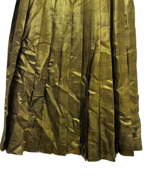 MUVEIL（ミュベール）MUVEIL (ミュベール) ラメチェックスカート ブラック×ゴールド サイズ:38の古着・服飾アイテム