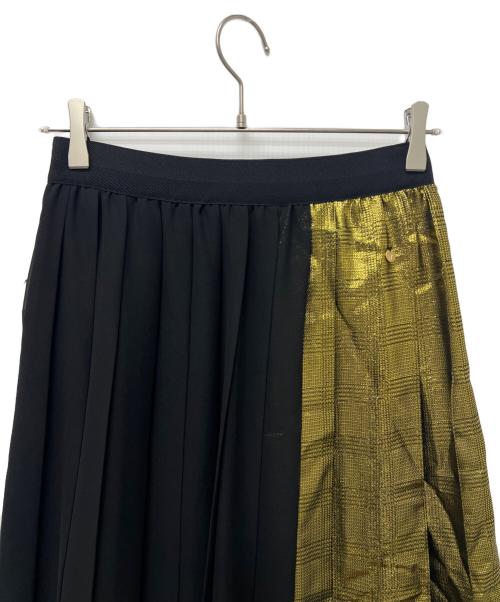 MUVEIL（ミュベール）MUVEIL (ミュベール) ラメチェックスカート ブラック×ゴールド サイズ:38の古着・服飾アイテム